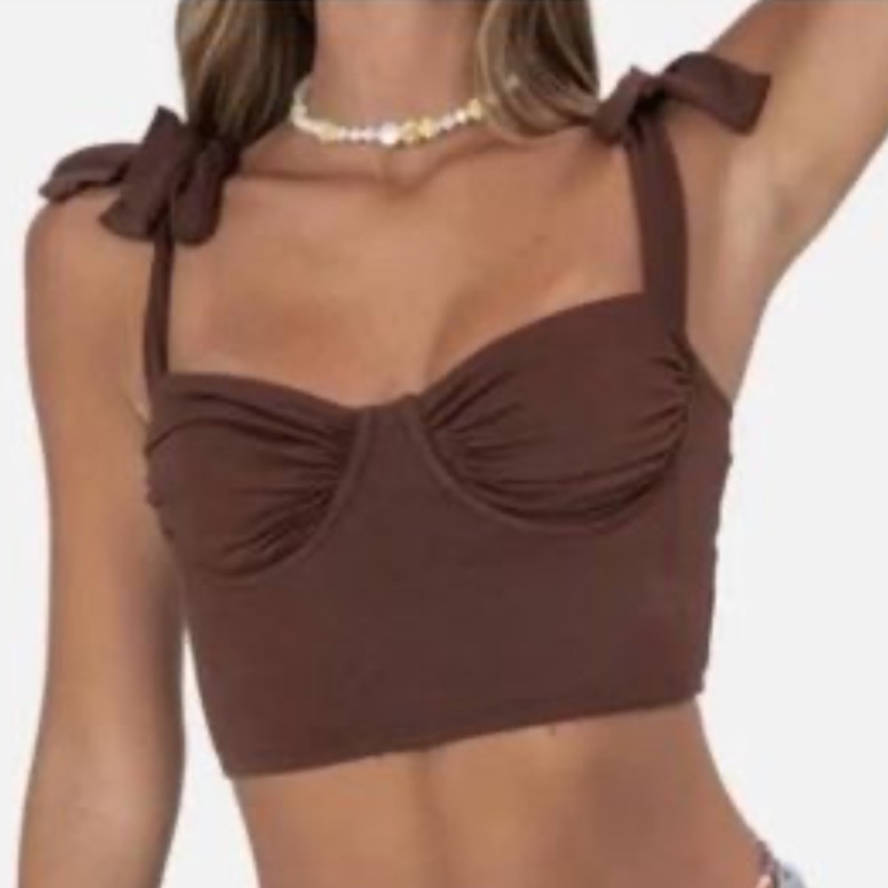 Adika Brown Crop Top